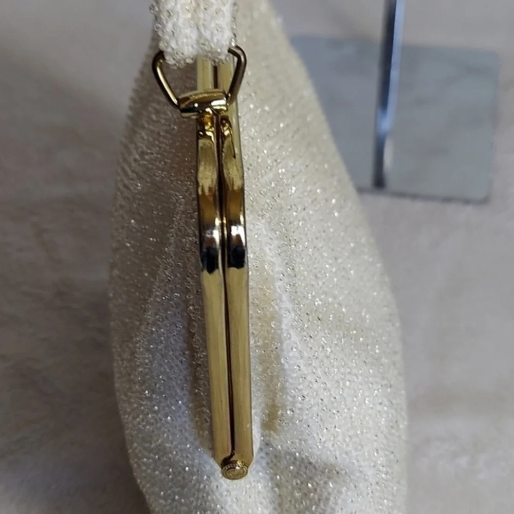 Vintage 50s Lumerd Sparkly White Evening Bag with matching coin purse - Picture 14 of 16